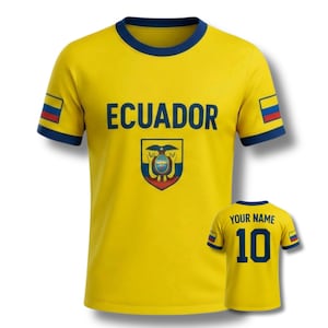 Custom Ecuador Soccer Jersey, Personalized Football Fan Gift