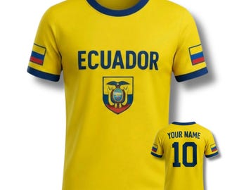 Custom Ecuador Soccer Jersey, Personalized Football Fan Gift