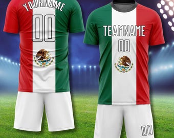 Aangepaste Mexicaanse voetbalshirtkit