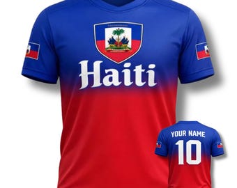 Custom Haiti Soccer Jersey, Haitian Flag Football Fan Shirt, Personalized Gift
