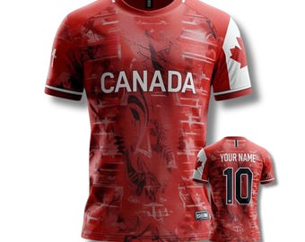 Custom Canada Soccer Jersey, Personalized Football Shirt, National Team Fan Gift