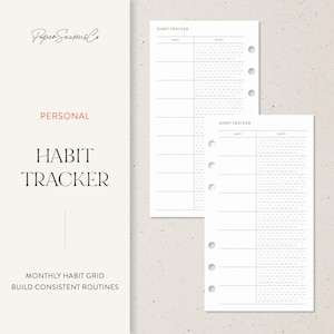Personal | Simple Monthly Habit Tracker for Daily Progress