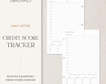 Half Letter | Credit Report Tracker for Budget Planners