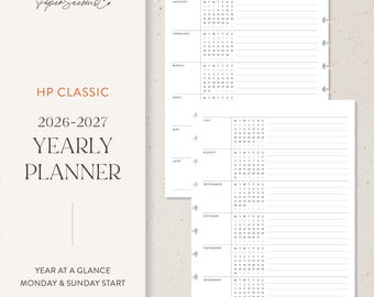 HP Classic | 2026–2027 Yearly Planner Refill Clean Neutral