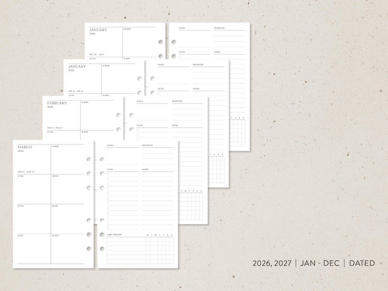 FC Compact | 2026-2027 Weekly Planner Inserts for Franklin Covey ...