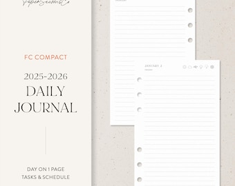 FC Compact | 2025-2026 Journal Pages Printable, Daily Writing Space