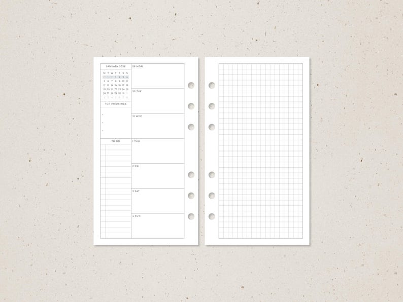 Personal | 2026-2027 Weekly Planner Inserts, Compact Weekly View With ...