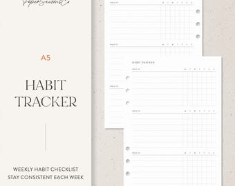 A5 | Weekly Routine Tracker for Habit Building
