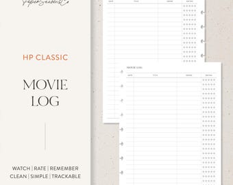 HP Classic / Registro de películas Insertar para rastrear y calificar películas