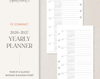 FC Compact | 2026–2027 Serif Yearly Planner Refill Neutral Year Plan
