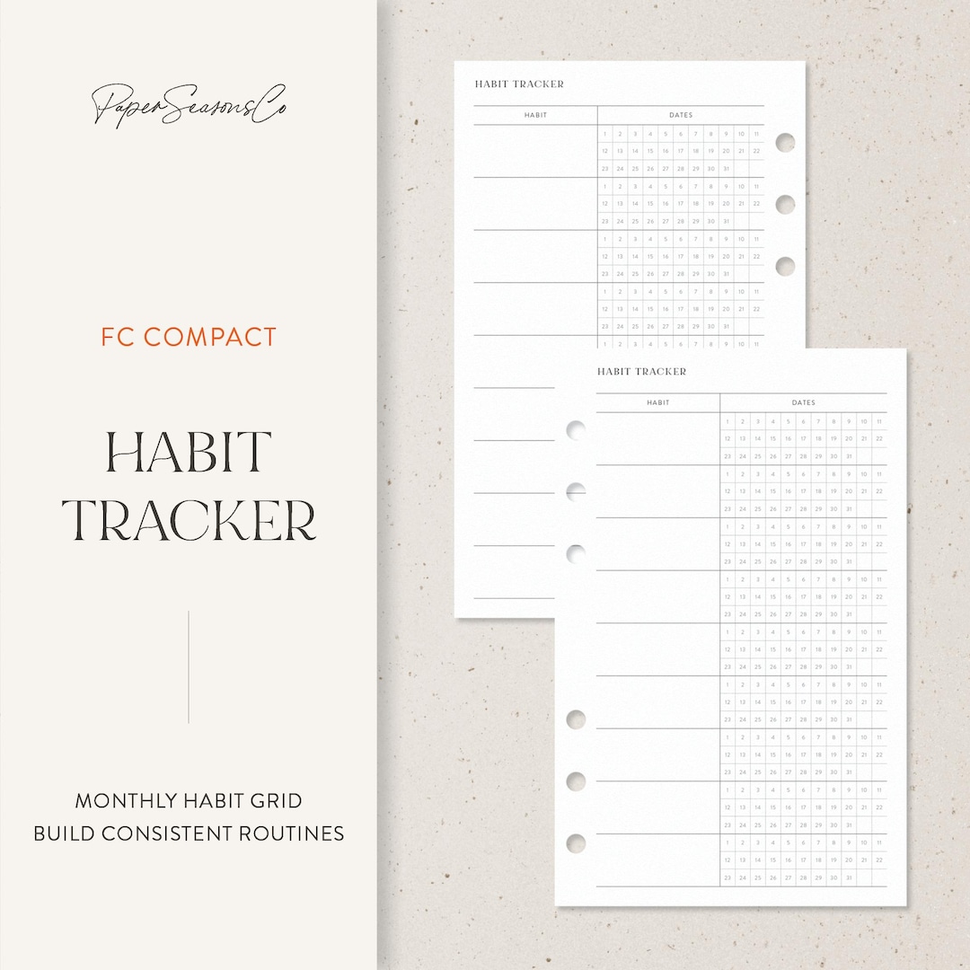 FC Compact | Consistent Routine Tracker for Monthly Habits - Etsy