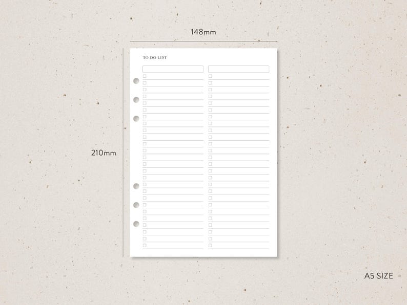 A5 | Checklist Planner Insert With Header Sections - Etsy
