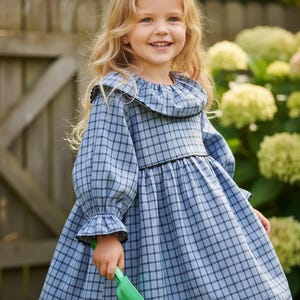 高級チェック柄 家宝 女の子ドレス ロンドンスタイル ブティック コットン リボン 総裏地