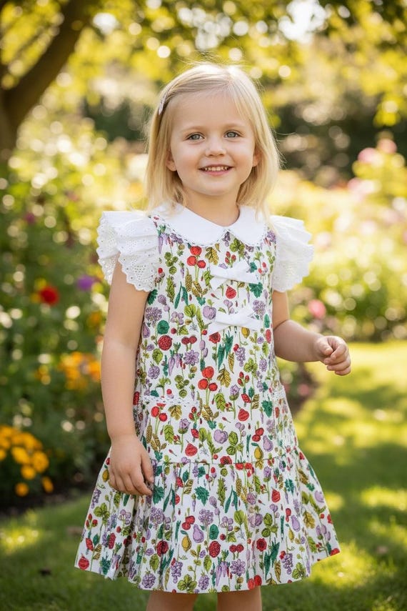 floral organic cotton dress children Organic Tiered Dress