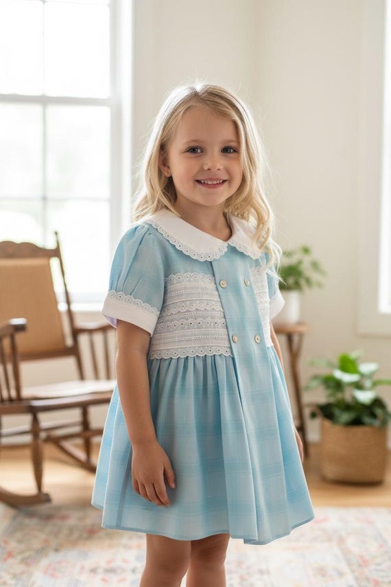 blue heirloom dress The Classic Heirloom Dress in Blue 18M main image 0