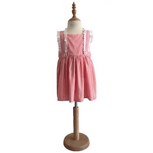 Striped Baby Girl Dress - Vintage Ruffle Toddler Dress - Organic Cotton Baby Outfit - Summer Dress for Girls - Handmade Kids Clothes