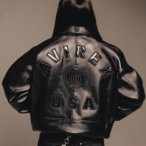 Avirex USA Icon Black Leather Jacket Men Genuine Cowhide American Flight Bomber Jacket Luxury Streetwear Fashion Coat Gift for Him