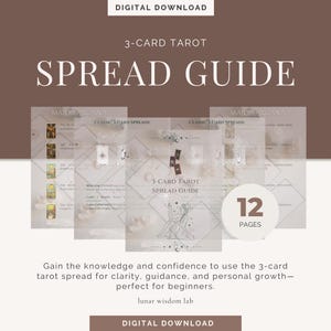 Guida alla stesura dei Tarocchi a 3 carte per principianti - Istruzioni e significati facili per la lettura dei Tarocchi / Strumento di divinazione stampabile
