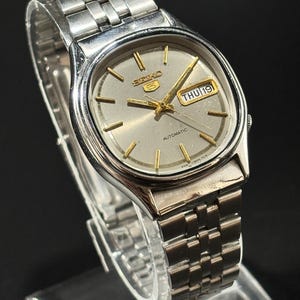 Vintage Seiko 5 heren automatisch roestvrijstalen polshorloge gemaakt in Japan, 6309A-17 juwelen, cadeau voor hem, vader
