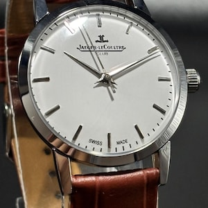 Vintage Jaeger-LeCoultre Club Handaufzug Schweizer Uhr: Restauriertes weißes Zifferblatt