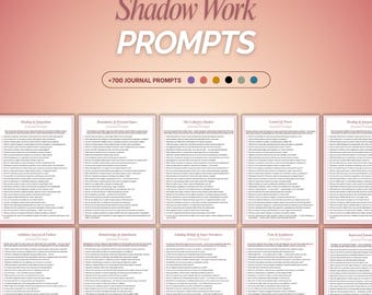 Shadow Work 700 Journal Prompts, Hard Questions | Shadow Work Journal & Self Reflection Prompts | Journal prompts for Self Discovery