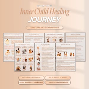 Inner Child Healing Guide: Therapy Worksheets & Journal Prompts (Printable Digital Download