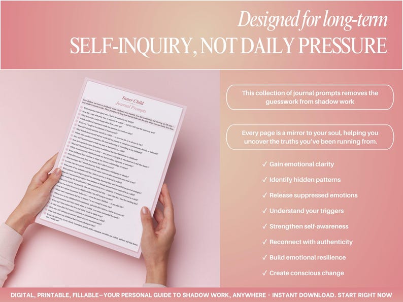 Shadow Work 700 Journal Prompts, Hard Questions | Shadow Work Journal & Self Reflection Prompts | Journal prompts for Self Discovery image 9