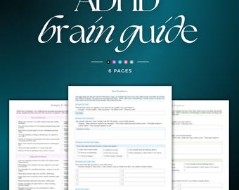 Guida alle funzioni esecutive per l'ADHD / Comprendere il cervello con ADHD, Foglio riassuntivo sull'ADHD / Quaderno di esercizi per adulti neurodivergenti e con ADHD / Agenda giornaliera per l'ADHD