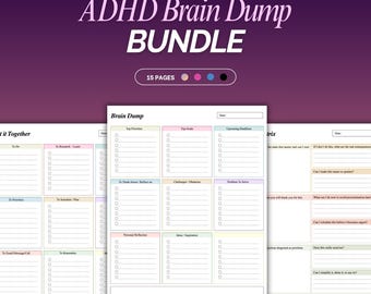 ADHD Brain Dump Printable & Editable | Brain Dump Planner | ADHD Daily, Weekly planner | ADHD Organization, To Do List, Eisenhower Matrix