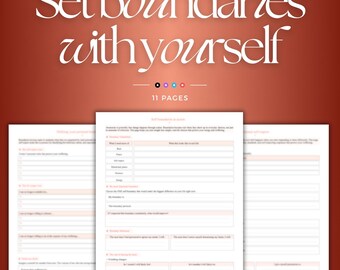 Setting Boundaries with Yourself Workbook | Personal, Emotional Boundaries Worksheet | Self Therapy Workbook for Self Respect & Self Trust