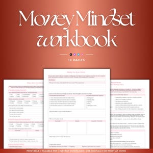 Afdrukbaar en invulbaar dagboek met geldmindset | Werkboek geldtherapie | Tijdschrift voor persoonlijke financiën en overvloed | Groeimindset voor rijke meiden