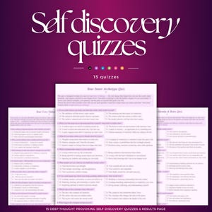 Self-Discovery Quiz Bundle | Self Discovery Workbook, Personality Tests & Shadow Work Quizzes | Fillable and Print Self discovery Questions