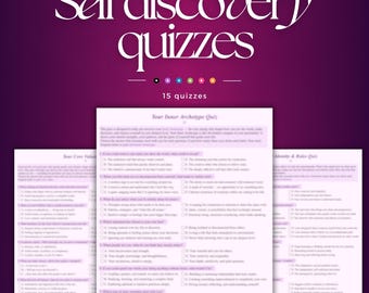 Self-Discovery Quiz Bundle | Self Discovery Workbook, Personality Tests & Shadow Work Quizzes | Fillable and Print Self discovery Questions