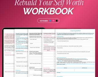 Self Worth Workbook for Personal Growth | Self Worth Mindset Workbook for Building Self Love | Self Help PDF, Empower Journal for Confidence