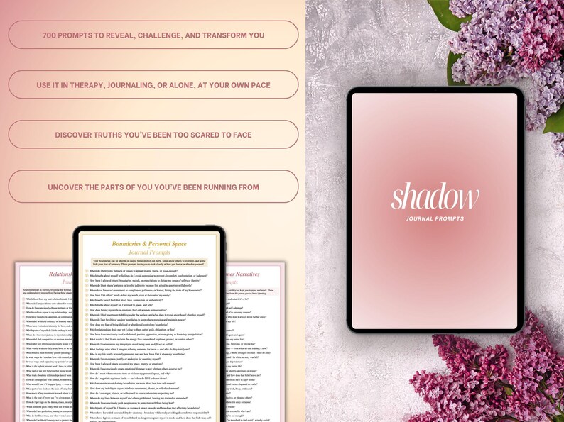 Shadow Work 700 Journal Prompts, Hard Questions | Shadow Work Journal & Self Reflection Prompts | Journal prompts for Self Discovery image 15