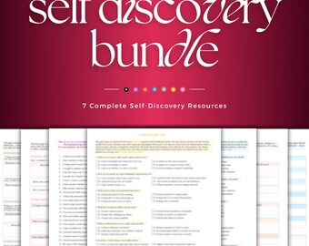 Self Discovery Journal Bundle | Get to know yourself, Guided Journal & Quizzes Identity Discovery | Workbook for Self Exploration, Self Help