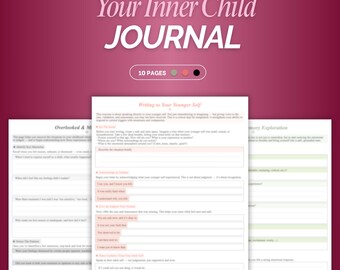 Inner Child Healing Journal | Meet, Heal Your Inner Child Therapy | Reparenting Workbook for Inner Child Wounds, Trauma & Emotional Healing