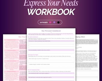 Express Your Needs, Boundaries & Self care Workbook | Communication and Assertiveness worksheet for Speaking up for yourself