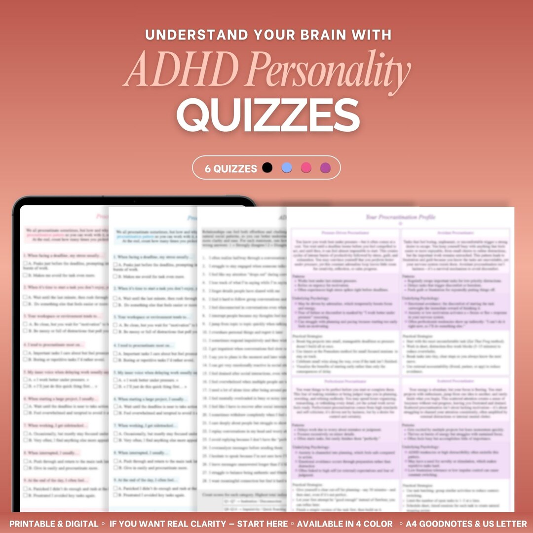 ADHD Self Discovery Quizzes | ADHD Personality Tests, Neurodivergent ...