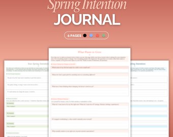 Spring Reset & Intention Journal Printable | Spring Self Care Reset, Seasonal Reflection and Intention | Spring Reflection Digital Journal