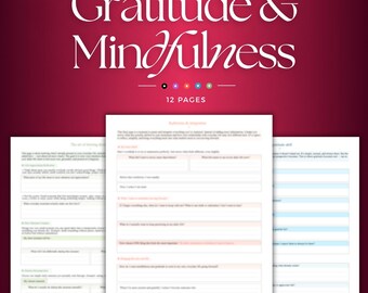 Mindfulness & Gratitude Journal | Mindfulness Therapy, Grounding Practices, Intentional living Journal | Digital Gratitude Journal