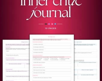 Inner Critic Therapy Journal | Self Healing journal to Build Self Compassion, Positive Self talk, Challenge negative thought, CBT Reflection