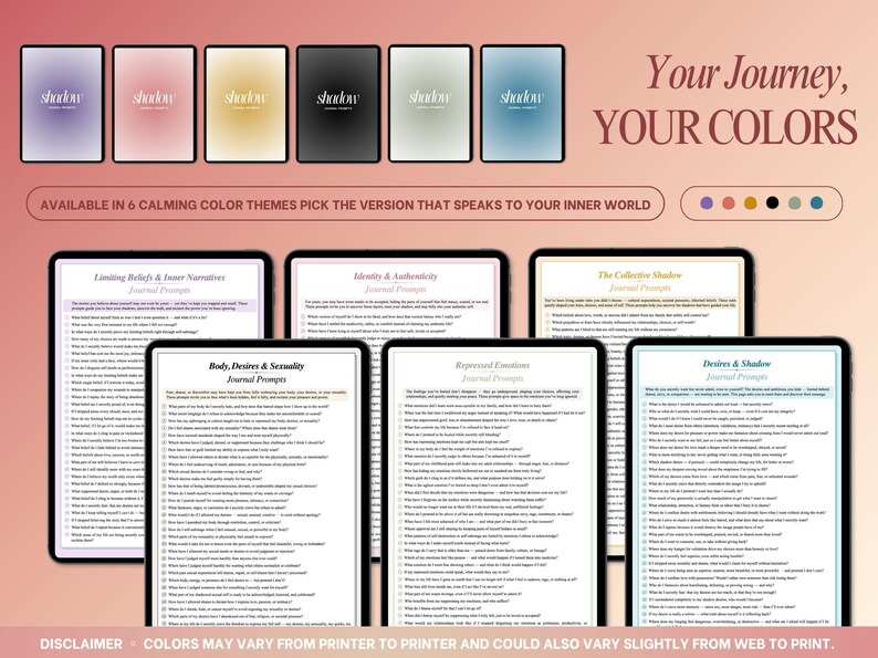 Shadow Work 700 Journal Prompts, Hard Questions | Shadow Work Journal & Self Reflection Prompts | Journal prompts for Self Discovery image 5