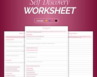 Self Discovery Fill-in-the-Blank Questions | All About Me & Who I am Worksheet | Guided Journal For Self Discovery and Get to know Yourself
