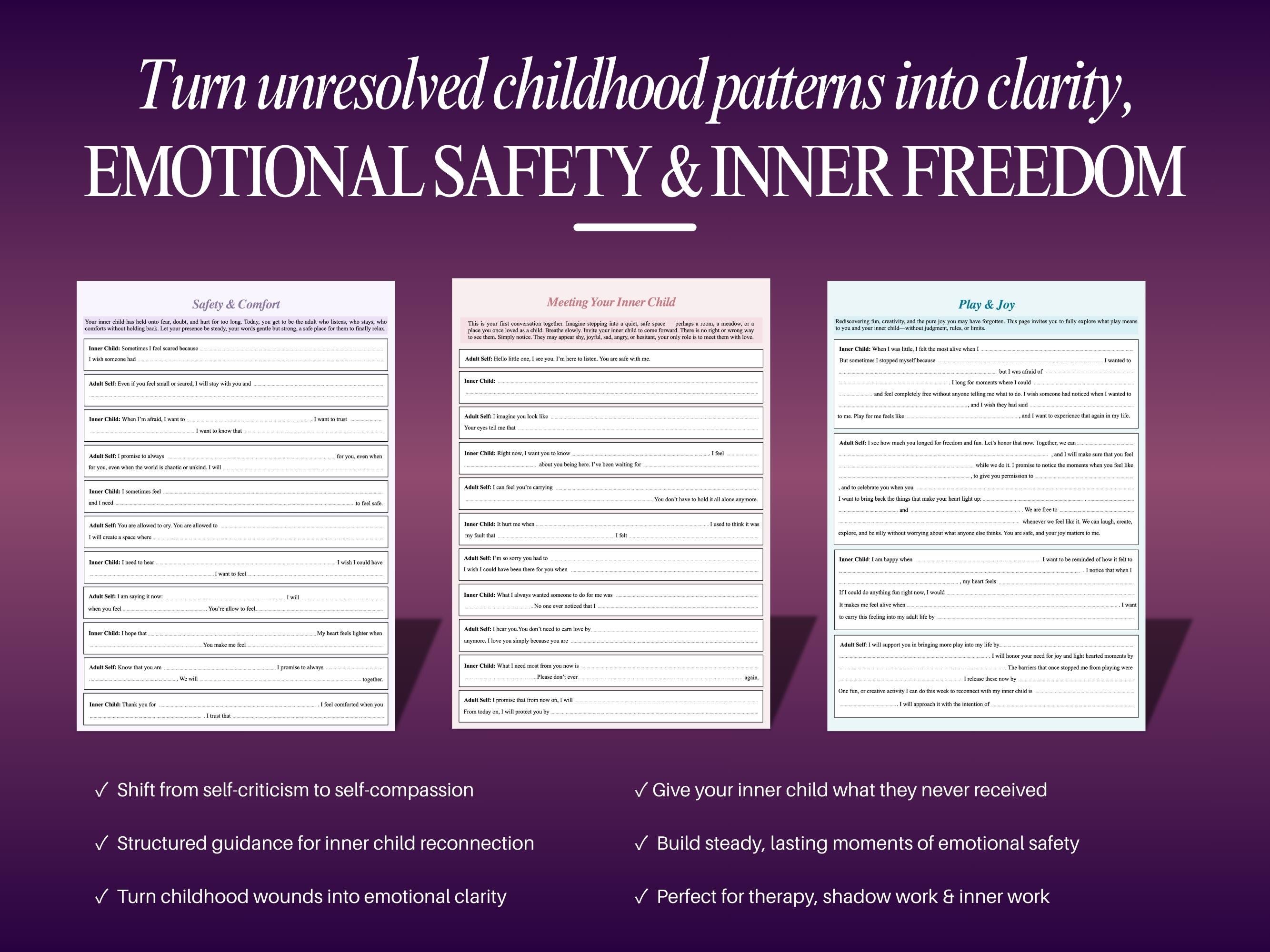 Inner Child Healing Workbook | Fillable, Printable Reparenting Journal ...
