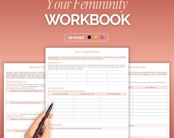 Feminine Energy Workbook | Women Empowerment Workbook to Reconnect with Femininity | Self-Love Workbook for Self Discovery & Inner Work