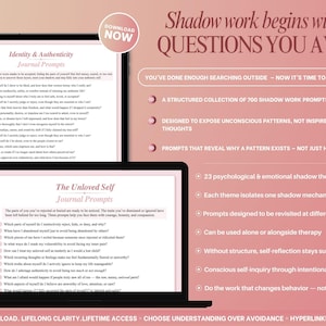 Shadow Work 700 Journal Prompts, Hard Questions | Shadow Work Journal & Self Reflection Prompts | Journal prompts for Self Discovery image 6