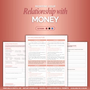 Money Mindset Journal Printable & Editable | Money Therapy Workbook | Personal Finance and Abundance Journal | Rich Girl Growth Mindset