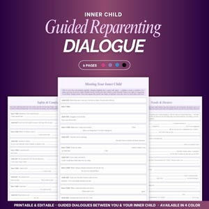 Cuaderno de ejercicios para la sanación del niño interior / Diario de reparentalización imprimible y rellenable / Diálogo terapéutico del niño interior / Cuaderno de ejercicios para la reparentalización y el niño interior