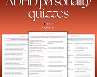 ADHD Personality , Self Discovery Quizzes | Neurodivergent tools for self discovery & living with adhd | ADHD resources therapy printable